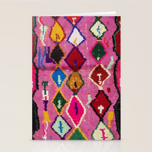 Very Colorful Retro Moroccan Rug Print Stationery Card Gallery Image 1