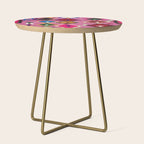 Very Colorful Retro Moroccan Rug Print Side Table Gallery Image 1