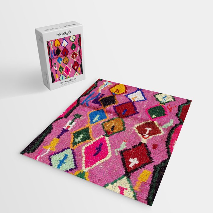 Very Colorful Retro Moroccan Rug Print Jigsaw Puzzle Gallery Image 2