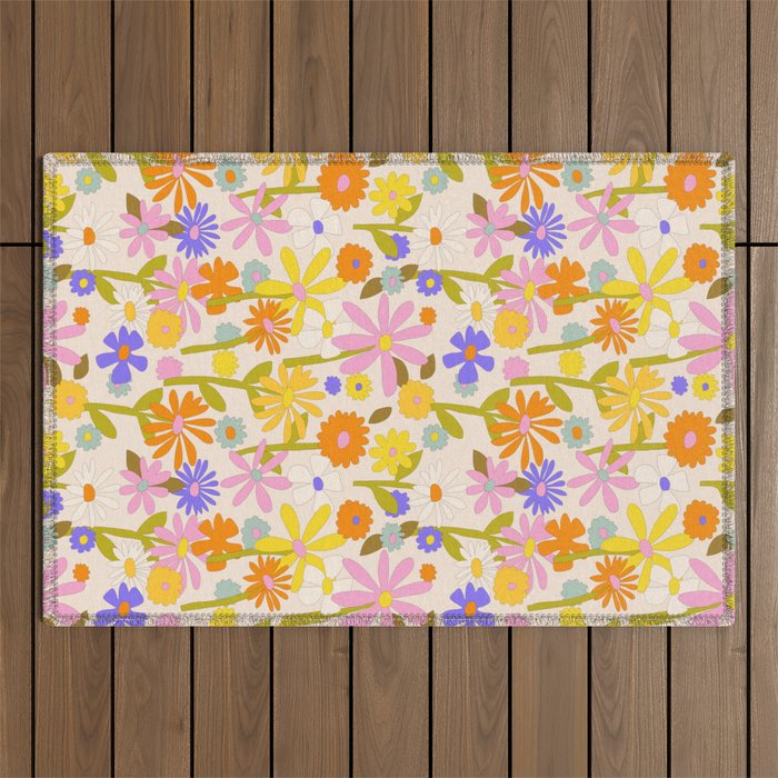 Flower Power Light Outdoor Rug Gallery Image 1
