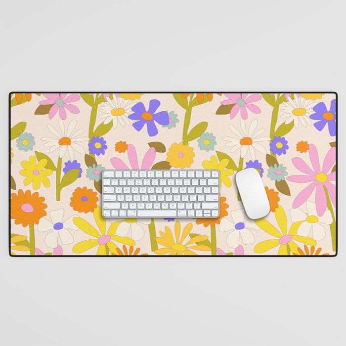 Flower Power Light Desk Mat Gallery Image 1