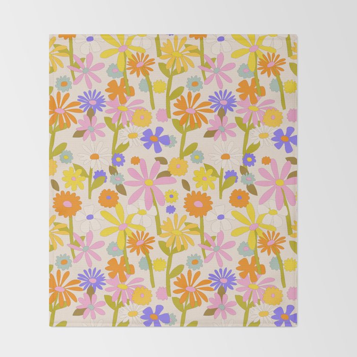 Flower Power Light Throw Blanket Gallery Image 2
