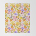 Flower Power Light Throw Blanket Gallery Image 2