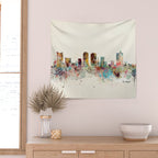 fort worth skyline Wall Tapestry Gallery Image 2