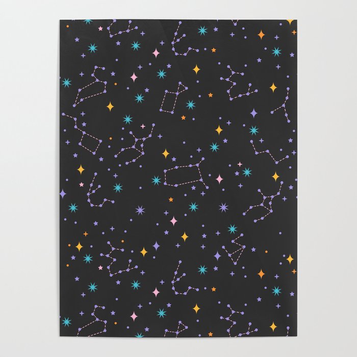 Colorful Night Sky on Black Poster Gallery Image 4