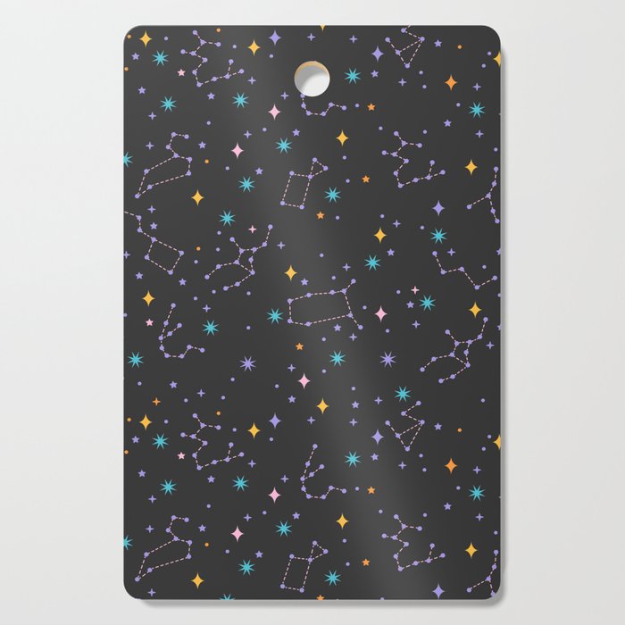 Colorful Night Sky on Black Cutting Board Gallery Image 1