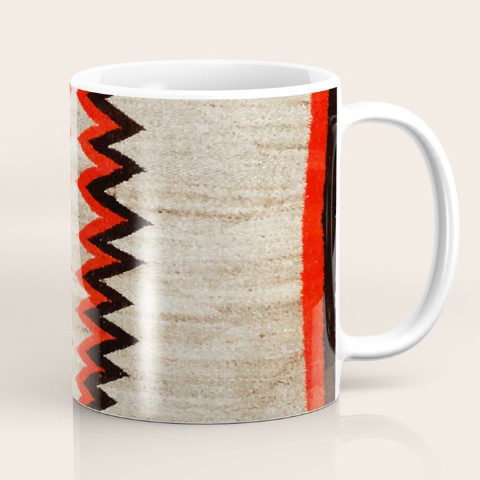 Antique Navajo Rug With Chevron Stripes Print Coffee Mug Gallery Image 1