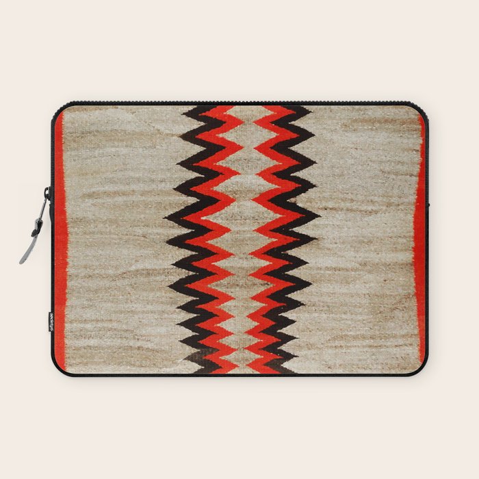 Antique Navajo Rug With Chevron Stripes Print Laptop Sleeve Gallery Image 1