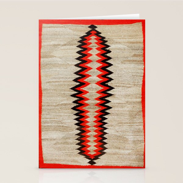 Antique Navajo Rug With Chevron Stripes Print Stationery Card Gallery Image 2