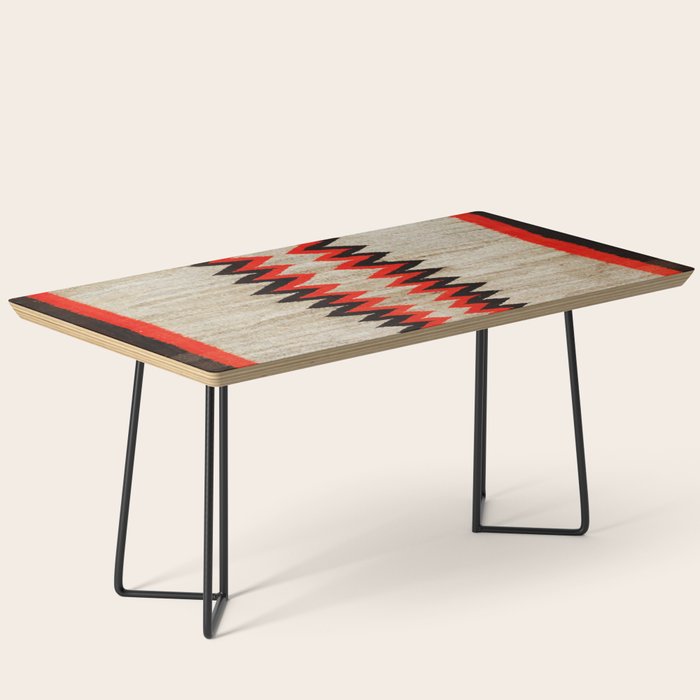Antique Navajo Rug With Chevron Stripes Print Coffee Table Gallery Image 1