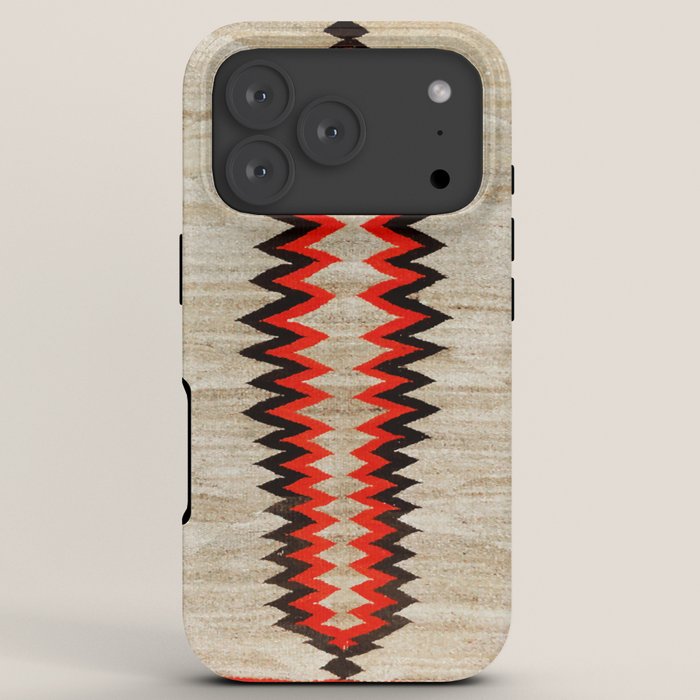 Antique Navajo Rug With Chevron Stripes Print iPhone Case Gallery Image 7