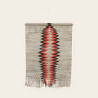Antique Navajo Rug With Chevron Stripes Print Wall Hanging Gallery Image 1