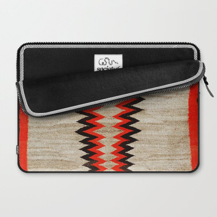 Antique Navajo Rug With Chevron Stripes Print Laptop Sleeve Gallery Image 2