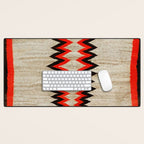 Antique Navajo Rug With Chevron Stripes Print Desk Mat Gallery Image 1