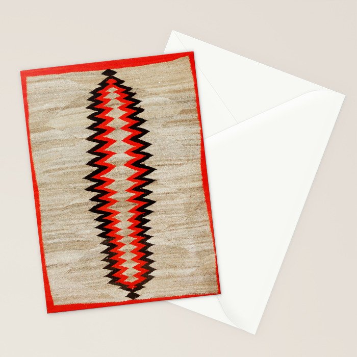Antique Navajo Rug With Chevron Stripes Print Stationery Card Gallery Image 2
