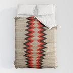 Antique Navajo Rug With Chevron Stripes Print Duvet Cover Gallery Image 6