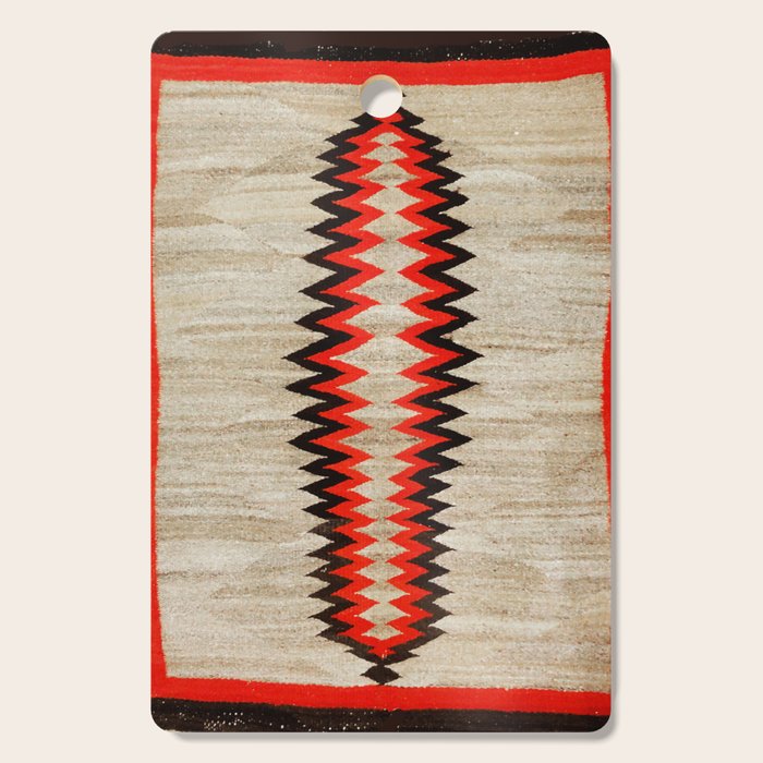 Antique Navajo Rug With Chevron Stripes Print Cutting Board Gallery Image 1