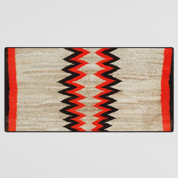Antique Navajo Rug With Chevron Stripes Print Desk Mat Gallery Image 3