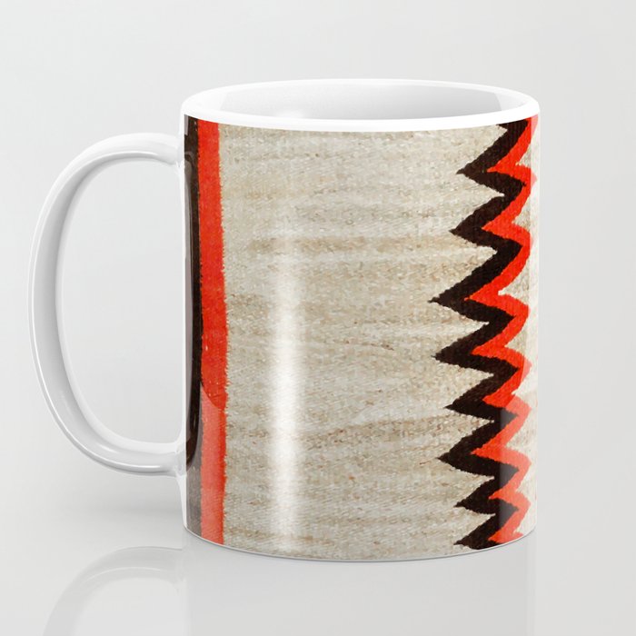 Antique Navajo Rug With Chevron Stripes Print Coffee Mug Gallery Image 3