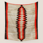Antique Navajo Rug With Chevron Stripes Print Wall Tapestry Gallery Image 4