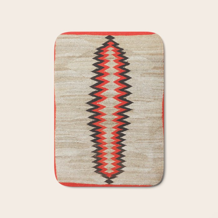 Antique Navajo Rug With Chevron Stripes Print Bath Mat Gallery Image 1