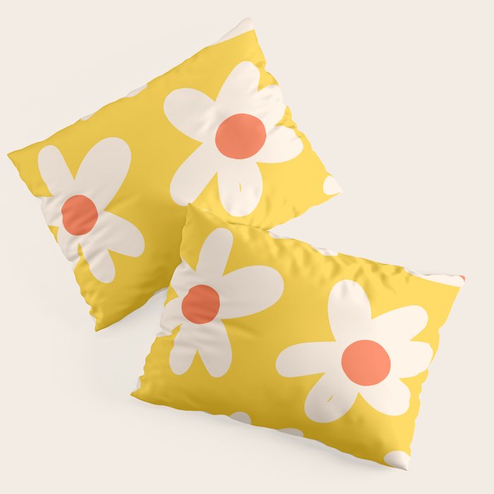 Happy Golden Daisies | Yellow Daisies | Summer Flowers Pillow Sham Gallery Image 3