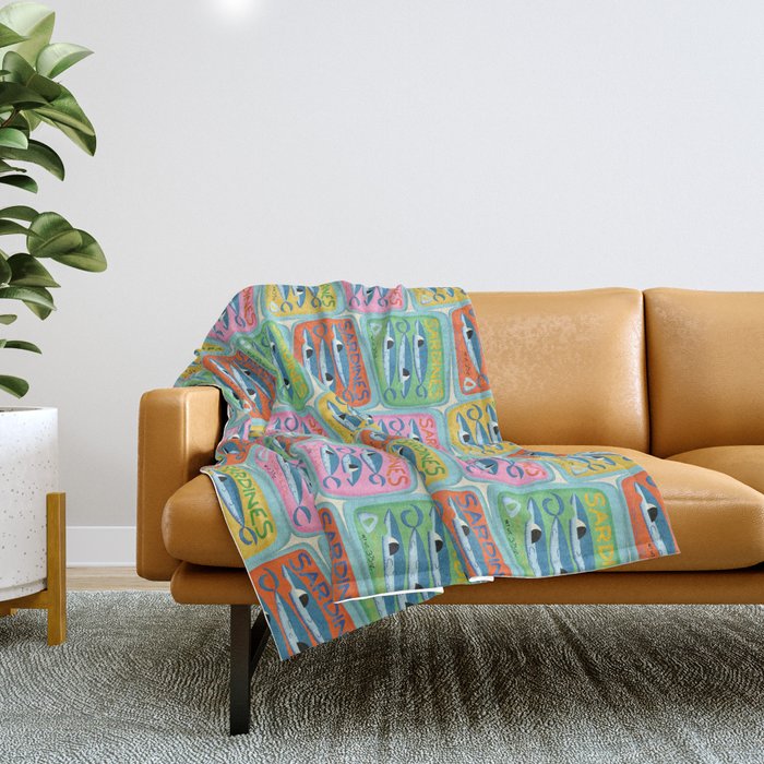 Sardines Throw Blanket Gallery Image 1