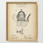 Coffee Pot vintage patent Serving Tray Gallery Image 1