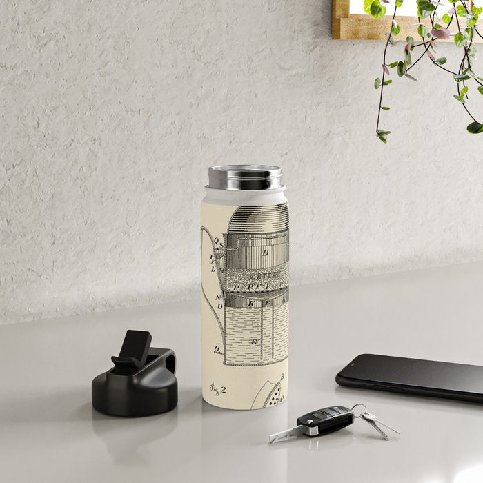 Coffee Pot vintage patent Water Bottle Gallery Image 4