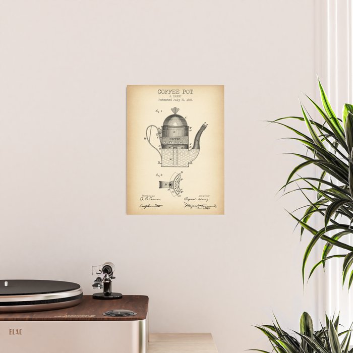Coffee Pot vintage patent Poster Gallery Image 2