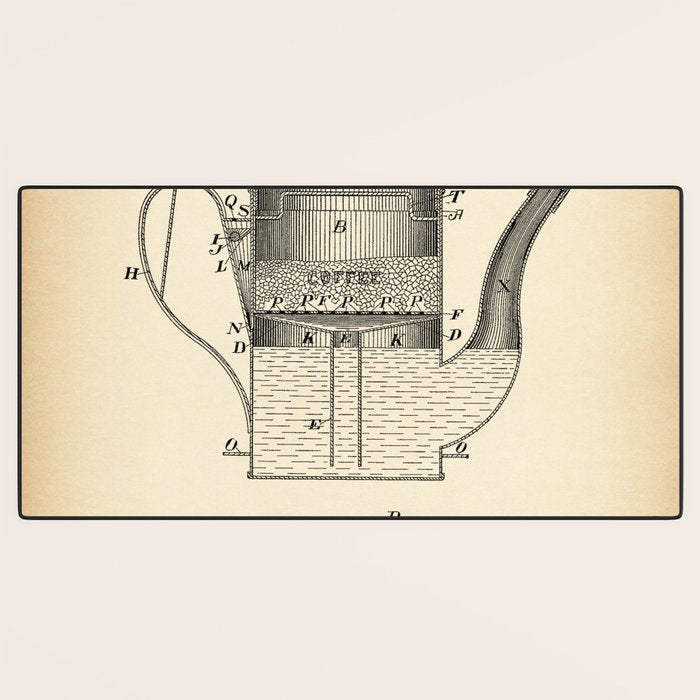 Coffee Pot vintage patent Desk Mat Gallery Image 3