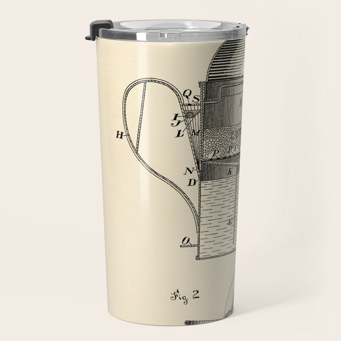 Coffee Pot vintage patent Travel Mug Gallery Image 3