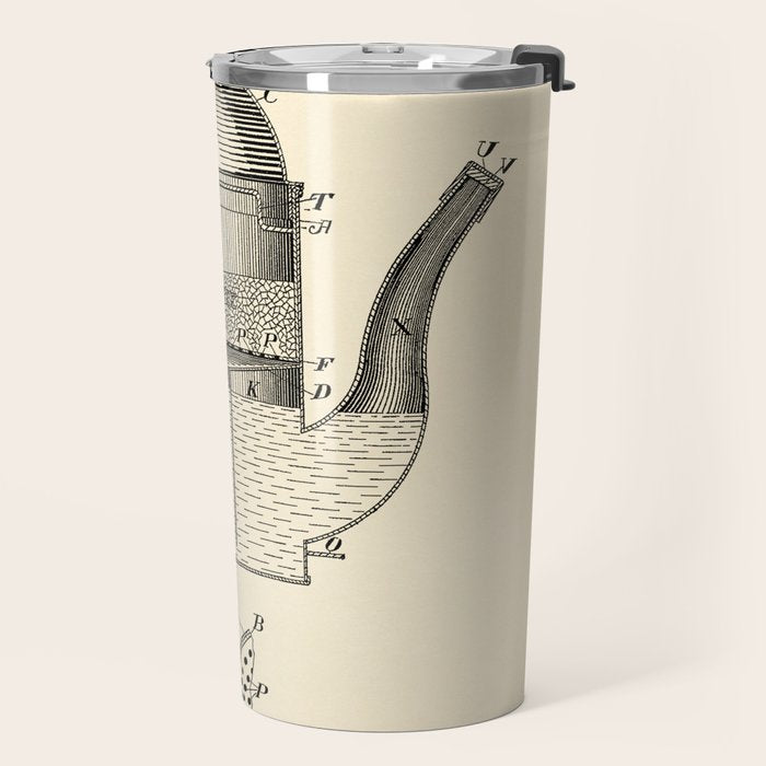 Coffee Pot vintage patent Travel Mug Gallery Image 2