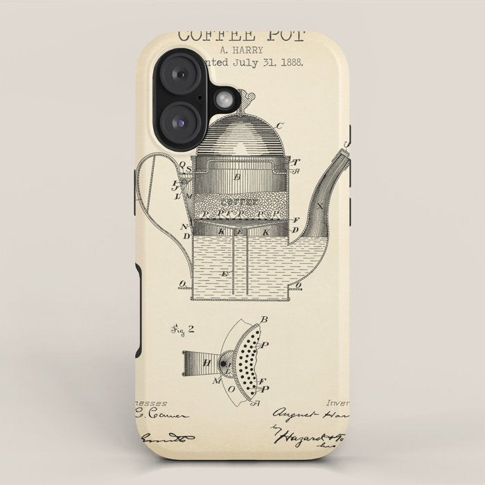 Coffee Pot vintage patent iPhone Case Gallery Image 1