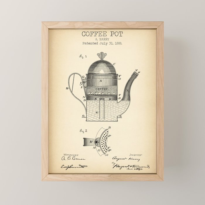 Coffee Pot vintage patent Mini Art Print Gallery Image 1
