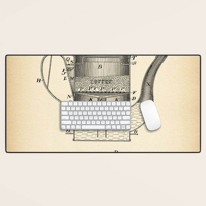 Coffee Pot vintage patent Desk Mat Gallery Image 1