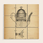 Coffee Pot vintage patent Wood Wall Art Gallery Image 1