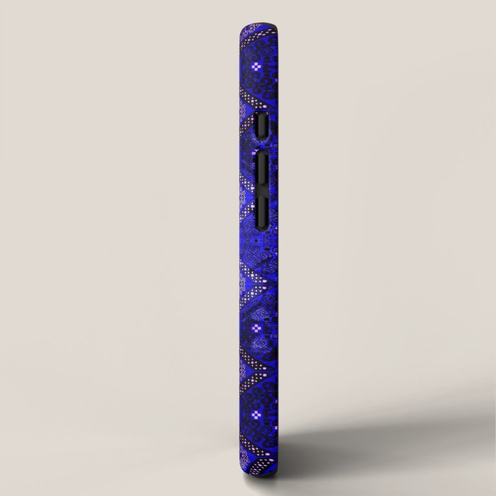 Oriental Opulence: Royal Blue Velvet Moroccan Majesty iPhone Case Gallery Image 2