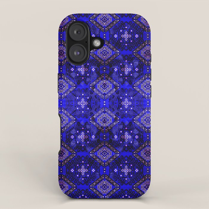 Oriental Opulence: Royal Blue Velvet Moroccan Majesty iPhone Case Gallery Image 1