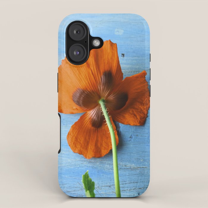 Red Poppy on Blue iPhone Case Gallery Image 1