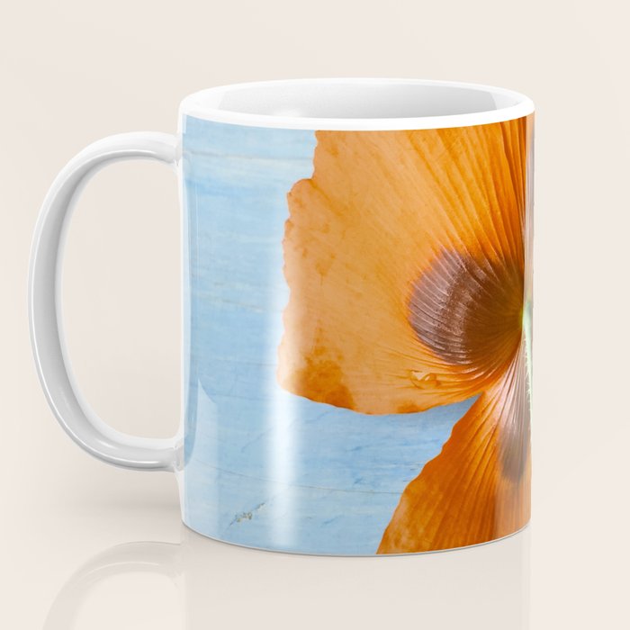 Red Poppy on Blue Coffee Mug Gallery Image 3