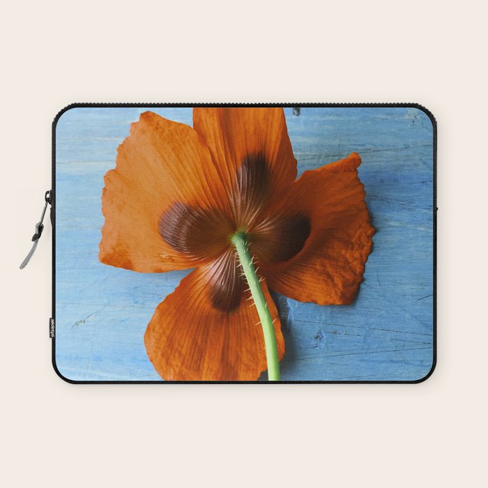 Red Poppy on Blue Laptop Sleeve Gallery Image 1