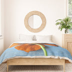 Red Poppy on Blue Duvet Cover Gallery Image 3