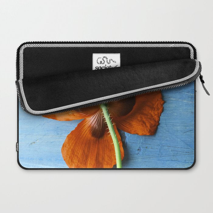 Red Poppy on Blue Laptop Sleeve Gallery Image 2