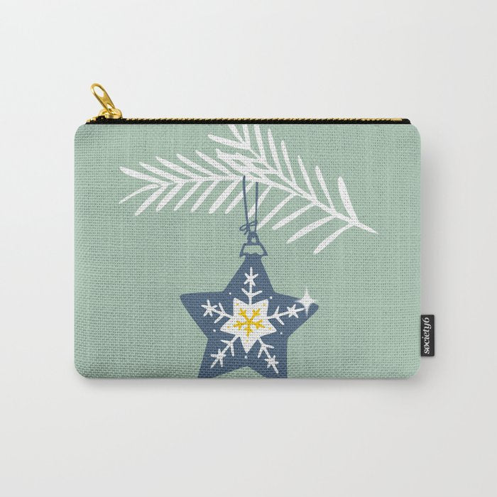 Cheerful twinkle Christmas star mint Carry All Pouch Gallery Image 1