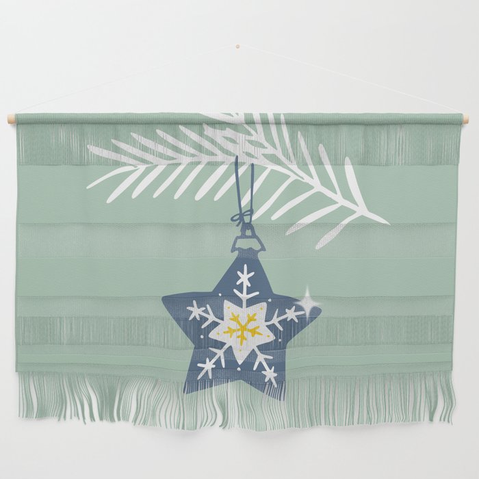 Cheerful twinkle Christmas star mint Wall Hanging Gallery Image 1