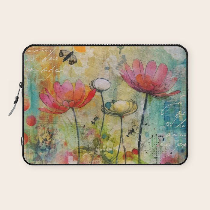 Wildflower Late Summer Botanical Art Laptop Sleeve Gallery Image 1