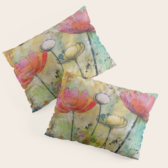 Wildflower Late Summer Botanical Art Pillow Sham Gallery Image 3