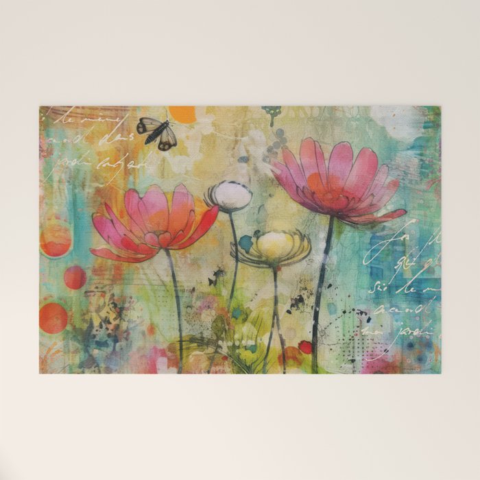 Wildflower Late Summer Botanical Art Welcome Mat Gallery Image 1