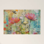 Wildflower Late Summer Botanical Art Welcome Mat Gallery Image 1